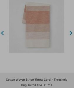 Threshold - Throw Blanket (Striped Coral)